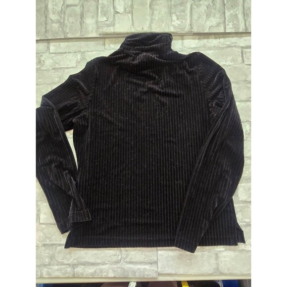 Sno Skins Velvet Turtleneck Long Sleeve Top Medium Black - Picture 9 of 10